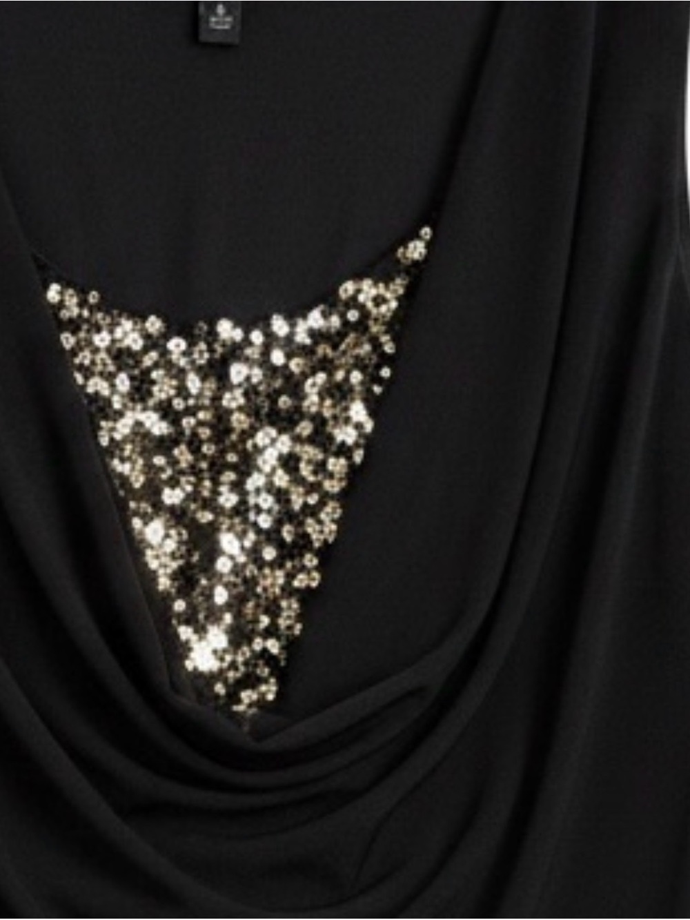 Ronni Nicole Black Cocktail Dress with Gold Sequin Inset - Picture 3 of 6